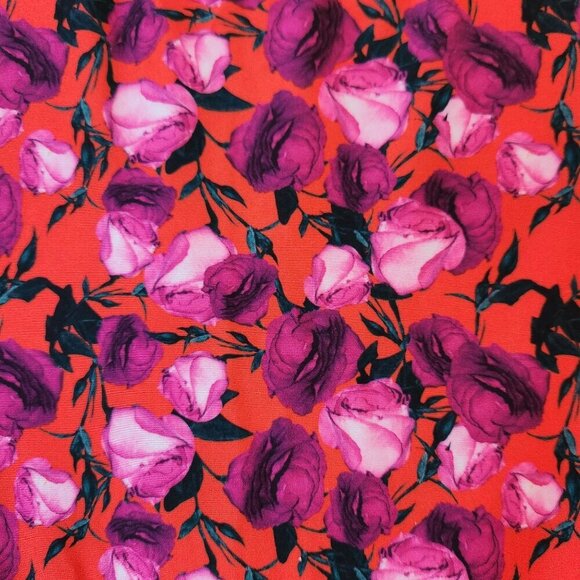 Delfi Collective Morris Dress Red Floral Knee Length Cocktail Formal Women's L - Picture 6 of 8